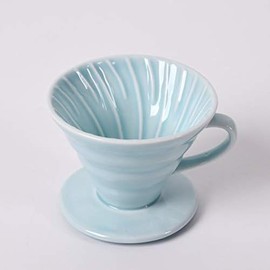 Goodening Ceramic Coffee Dripper Pour Over Cone Coffee Maker (light green, 02)