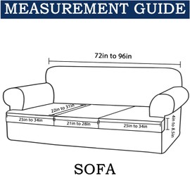 4 Piece T Cushion Sofa Slipcovers Thick Couch Cover Furniture Protector Stretch T Cushion Sofa Covers for 3 Cushion Couch with 3 Individual T Cushion Covers Washable (Blue, Sofa) (LJX)