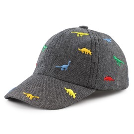 Pesaat Baby Boys' Baseball Cap, Children's Sun Hat, UV Protection (Dark Grey Dinosaur, Size 48 cm (6-12 Months))