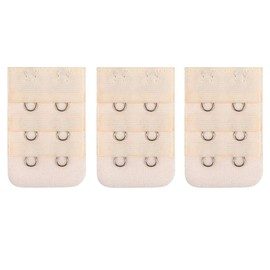 Lansonee 3 Pcs Women Comfortable Bra Strap Extenders Extensions Elastic Extender Set 2 Hooks (Beige)