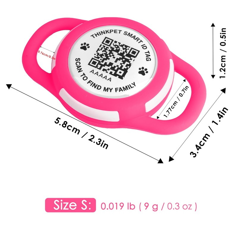 ThinkPet AirTag Dog Collar Holder with QR Code Smart Pet