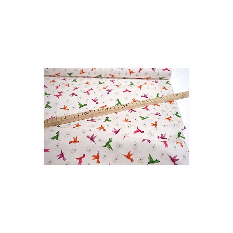 makower Jewel Tones Hummingbird Cream 0.5 m