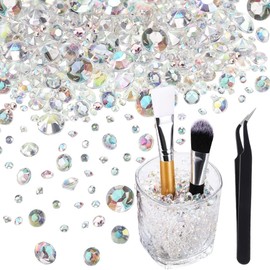 STCRERAG 4000 Pcs Scatter Crystals Acrylic Diamonds for Crafts Acrylic Gem Crystals Wedding Table Decorative Crystals Small Diamond Confetti for Vase Filler Confetti, Ab Color (3mm, 6mm, 10mm)