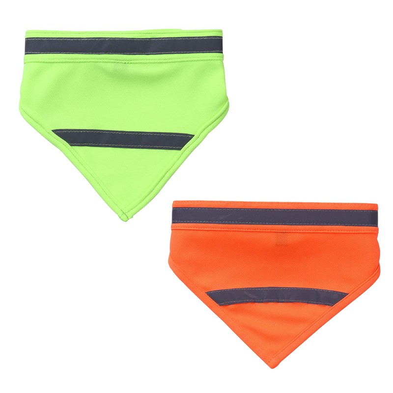 AWOCAN 2PCS Reflective pet Triangle Scarf, Fluorescent Yellow Orange Scarf,