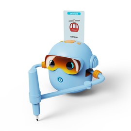 Drawing Robot for Kids, with 100 Word Cards, 12 Color Pens, Voice Interactive Educational Drawing Machine, Montessori Painting Learning Toys for 3 4 5 6 7 8 Year Old Boys Girls Birthday Party (Blue)