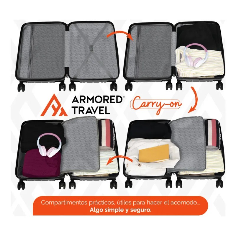 Maleta De Viaje Rígida Carry On De Mano Cabina Gris