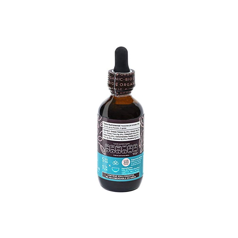 Stevia Orgánica Líquida, 60 ml, Rinde 350 tazas, Mayan Sweet