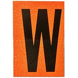 Unbranded/Generic 1" X 1.5" REFLECTIVE DECAL "W" BLACK ON ORANGE 25/PK - 10023522