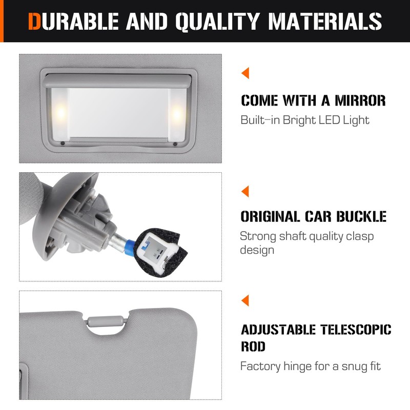 Sun Visor for Honda CRV 2017-2022, Left Driver Side Grey