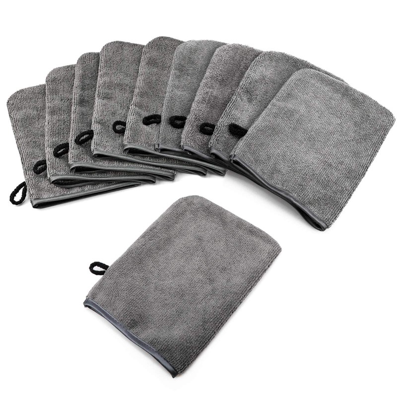 PHOGARY Pack of 10 Microfibre Body Wash Mitts, Soft Face