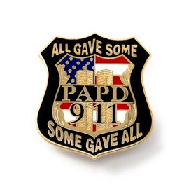9/11 PAPD Badge Twin Towers Flag Collectable Lapel Pin All Gave Some Some Gave All