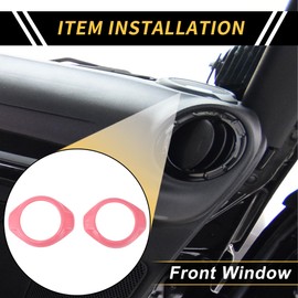 REPAIROCK 2 Pcs A Pillar Speaker Ring Cover Trim for Jeep Wrangler JK JKU 2 Door 4 Door 2015-2017 Window A Pillar Front Horn Speaker Cover ABS Pink