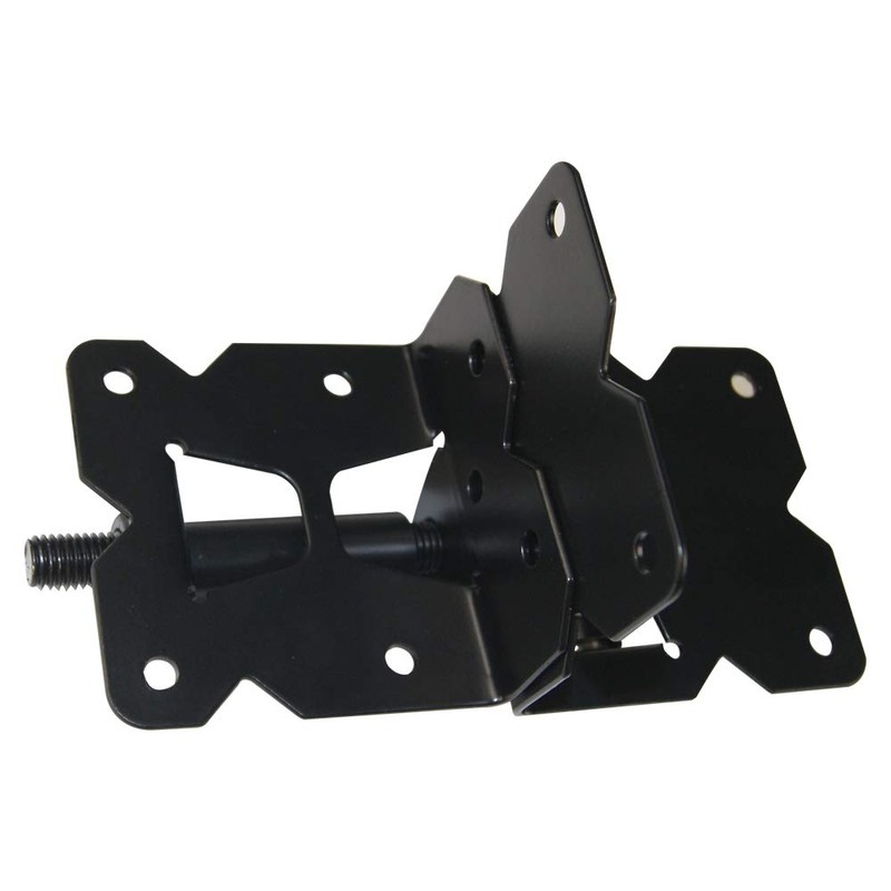 WINSOON Adjustable Self-Closing Vinyl Fence Gate Hinges 2 Pack,Stainless Steel(Black