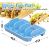 Webake 3 Pack Silicone Taco Plate, Reusable Divided Taco Holder