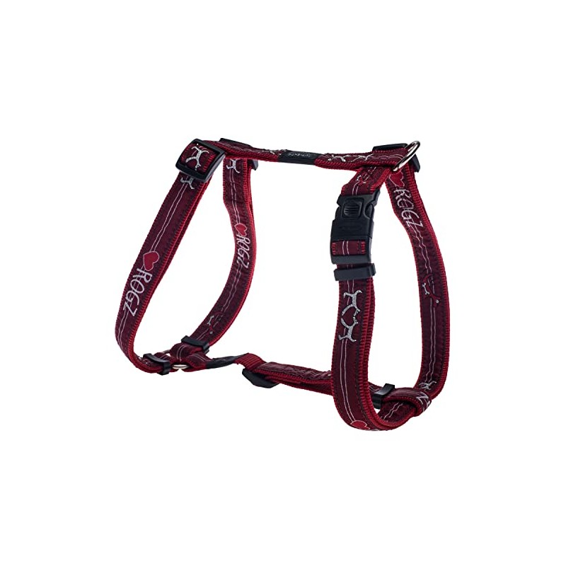 Rogz Armed Response Harness Red Heart, 25 mm