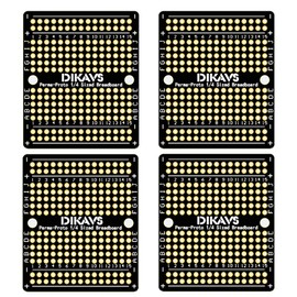 DIKAVS Perma-Proto Quarter-Sized Double Sided Prototype PCB Prototype Board Solder-able Breadboard for Arduino (Pack of 4)