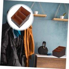 Ciieeo Leather Storage Box Desktop Organizer Remote Control Holder Scissors Sundries Pu Material