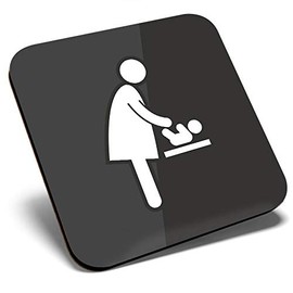 Great Single Coaster Square - Baby Changing Sign Office Cafe |Glossy Quality Coasters | Tabletop Protection for Any Table Type #7840