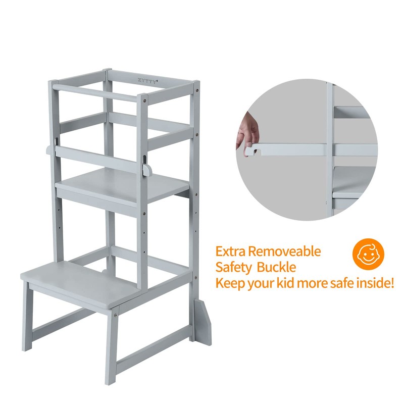 Zytty Toddler Step Stool Toddler Kitchen Stool, Adjustable-Height Toddler Tower