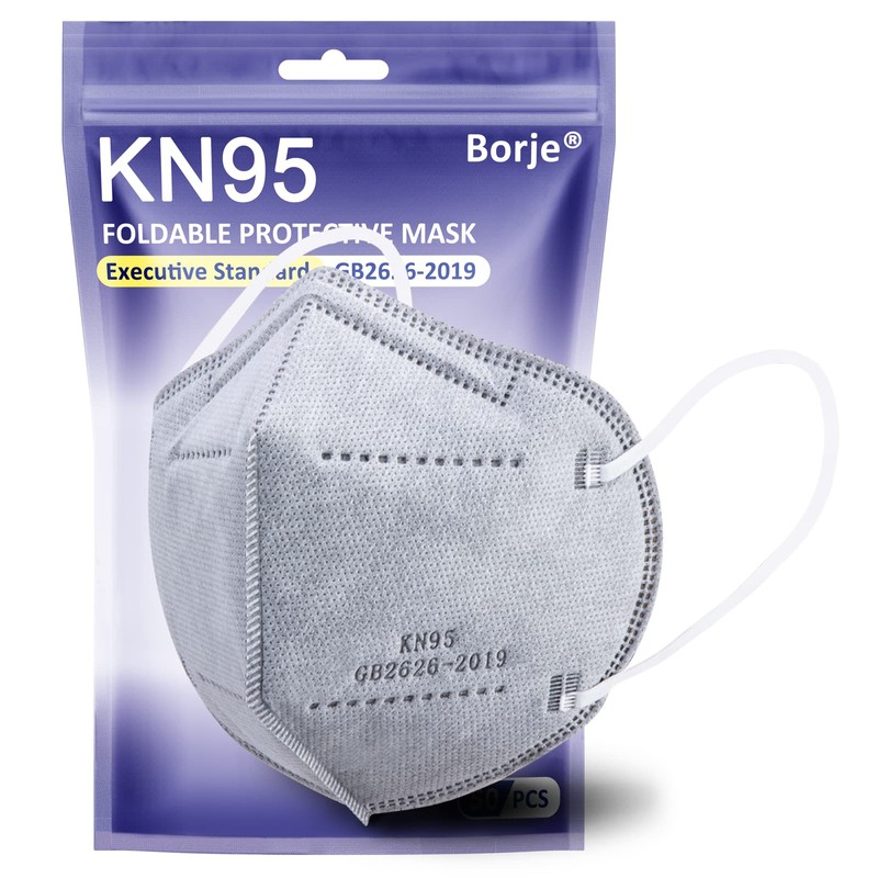 KN95 Face Masks 50 Pcs, 5-Ply Protection Grey KN95 Mask,