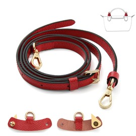 RUISOD Crossbody Strap Compatible for Longchamp LP Xtra XS Pouch, Conversion Kit,GOLD Hardware, Red With Gold Hw, Small
