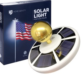 HOME DEPUTY Solar Flag Pole Light - 111 LED - Brightest Outdoor Flagpole Light for Most In-Ground Flagpoles - Dusk to Dawn Lighting - Pole Topper - Rechargeable Battery