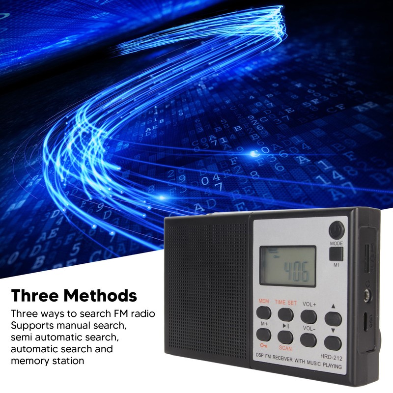 Digital Radio Bluetooth MP3 Player Rechargeable Supports Memory Card DSP