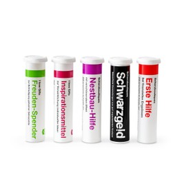 Mixed Set Money & Gift Tubes in Medication Style, Lots of Funny Motifs