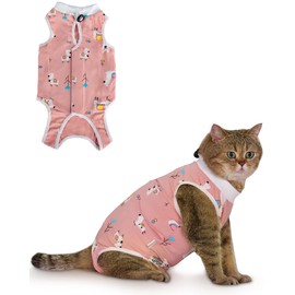 ANWA Cat Recovery Suit - Breathable Cat Onesie for Cats After Surgery Female, Kitten Surgery Recovery Suit Female Abdominal Wounds