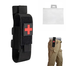 RtottiM Black Tourniquet Holster Belt Tourniquet Pouch Multicam Tactical Tourniquet Bag Holder Tourniquet Bag for Heavy Emergency Outdoor and Blood Loss Control