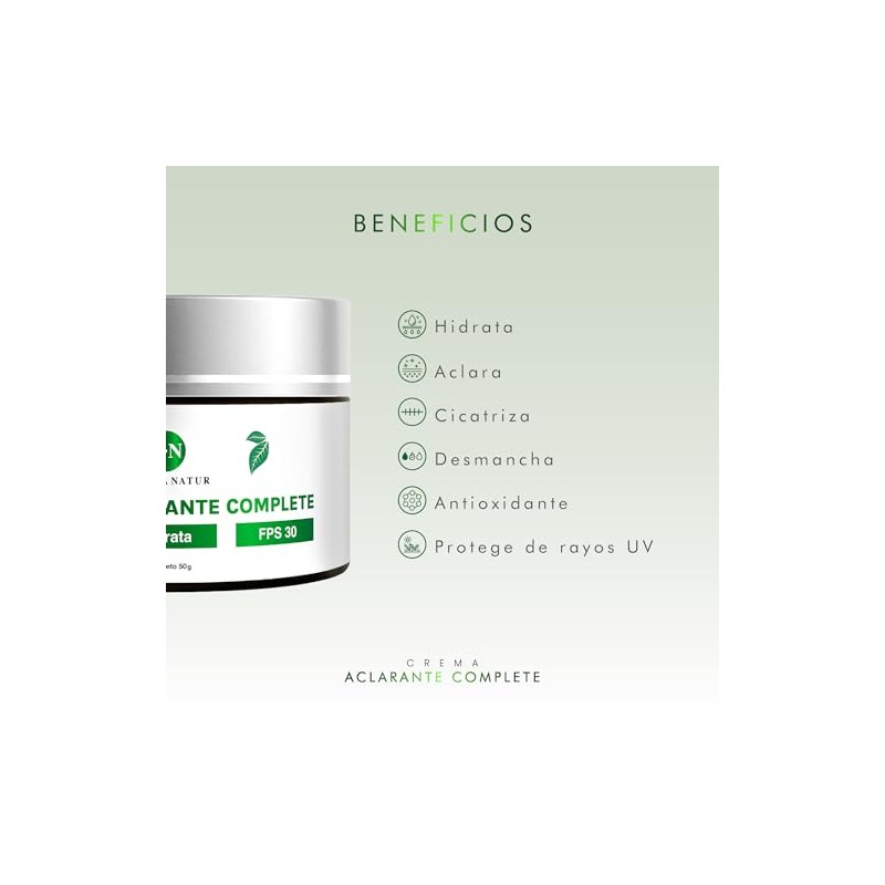 Pureza Natur Crema Facial Aclarante Paño Cara Cuerpo Humecta Aclara