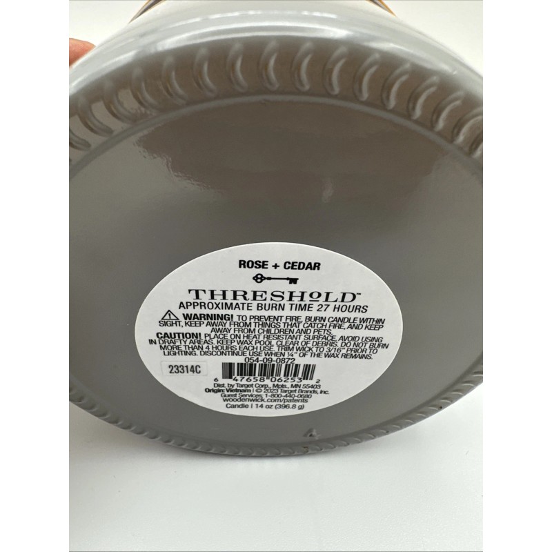 Threshold Rose & Cedar 14 oz Candle - 3 Wooden