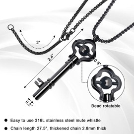 COLOSBUY Breathing Easy Necklace, Anxiety Necklace Turnable, Yoga Mindful Meditation Stress Relief Breathlace,Stainless Steel Breathe Pendant (Black)