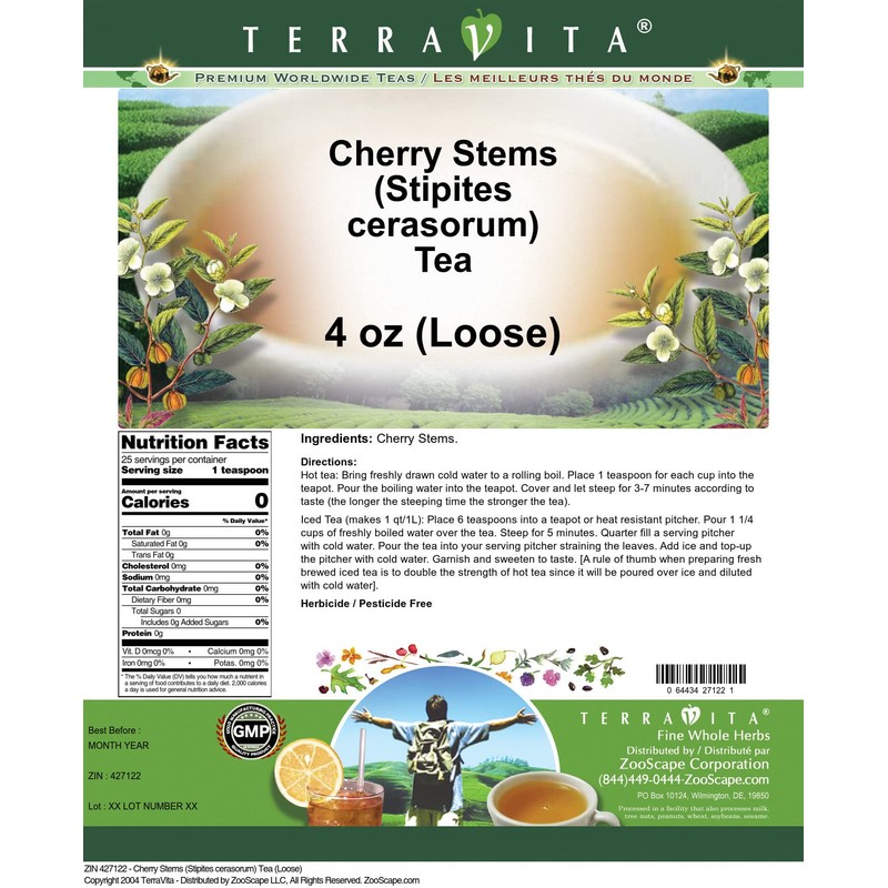 Cherry Stems (Stipites cerasorum) Tea (Loose) (4 oz, ZIN: 427122)