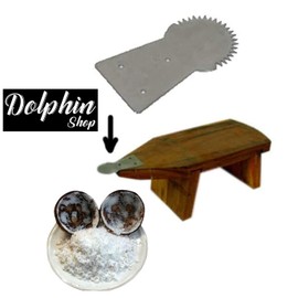 Dolphin Shop, Coconut Scraper Grater Stainless Steel Shredder Serrated Grinder Blade Meat Remover Tools 1 Pc with 3 Screw
