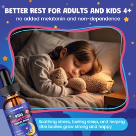 Kids Magnesium Liquid Drops - Magnesium Glycinate Drops for Kids, Citrate Liquid with L-theanine, Chamomile & Vitamin B6 for Sleep, Relaxation, Calm & Focus - Strawberry Flavor, 2 Fl Oz