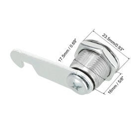 uxcell Cabinet Drawer Cam Lock, 5/8" Cylinder Length Fits Up to 5/16" Thickness Panel, Keyed Alike Zinc Alloy Secure File Drawer Toolbox Mailbox 2Pcs