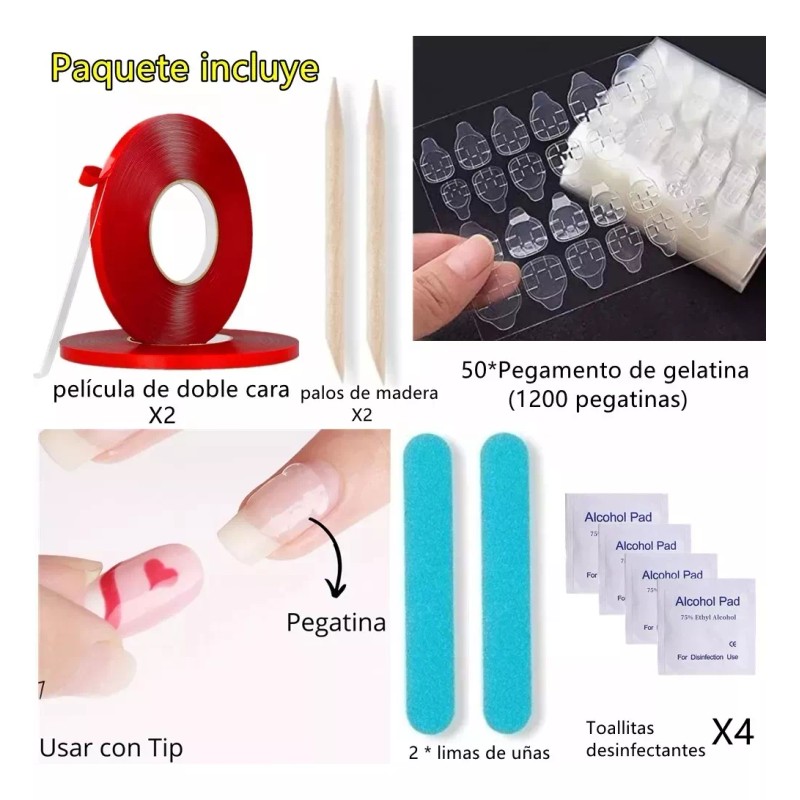 Dolores Jelly Pegamento Uñas Postiza Sticker Decoracion Producto Kit