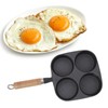 4 Cup Egg Frying Pan, With Wooden Handle For Breakfast