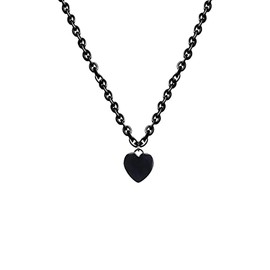 Eigso Goth Love Heart Chain Necklace for Women Men Retro Classic Gothic Choker Collar for Woman Man