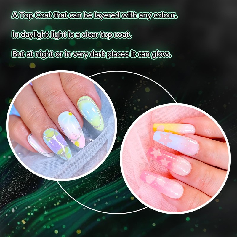 Glow In The Dark Gel Polish,Glitter Luminous Green Nail Gel