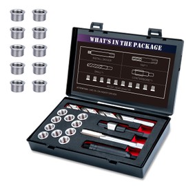 SENNMONN M12X1.5 Thread Repair Kit with Insert HSS Drill, Tap, Counterbore, Installation Driver, Metric, 10PCS Stainless Steel Insert M12X1.5X9.2MM