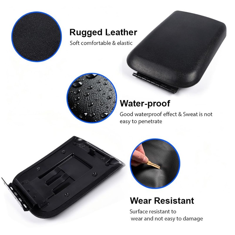 G-PLUS Center Console Armrest Lid with Latch Black Compatible with