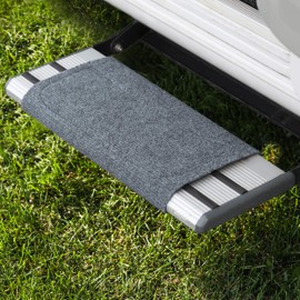 Premium Caravan Step Doormat, Exclusive Carpet for Camper, in Grey/Black, grey