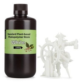ELEGOO Standard Plant-Based 3D Printer Resin with Low Odor, 405nm UV Curing Photopolymer Resina for Mars Saturn Jupiter MSLA DLP LCD Impresora White 1000g