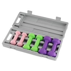 Dumbbell Weights Set for Home Gym, PVC Coated Dumbbell Hand Weights with Storage Cases,1+2+3 LBS, Packed In Pairs