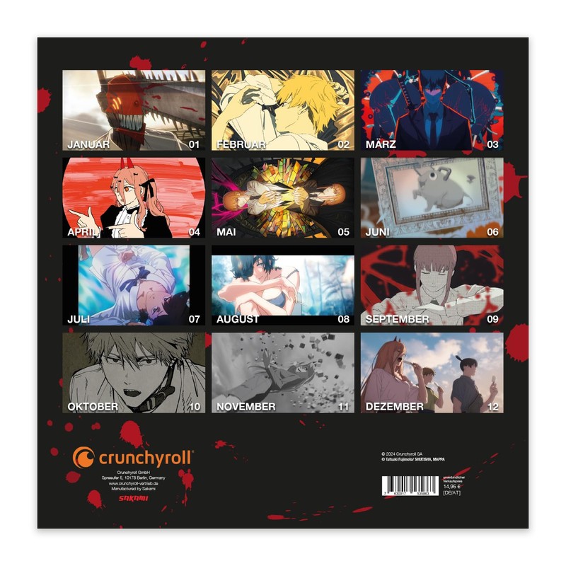 Crunchyroll - Chainsaw Man - Wandkalender 2025