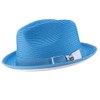 MONTIQUE Men's Two-Tone Braided Fedora Hat | Lightweight Polyester with