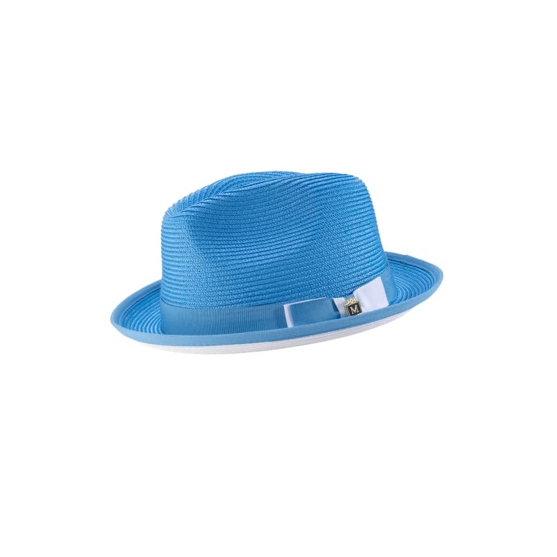 MONTIQUE Men's Two-Tone Braided Fedora Hat | Lightweight Polyester with
