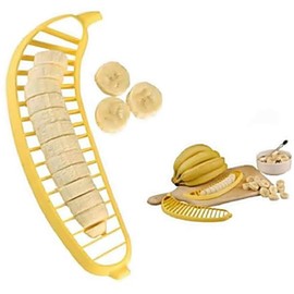 KIRALOVE Banana slicer - Size - Fruit cutter - Slicer - Plastic - Banana - Fruit - Cutter - Slices - Kitchen - Fruit - Random Color - Home - Accessories